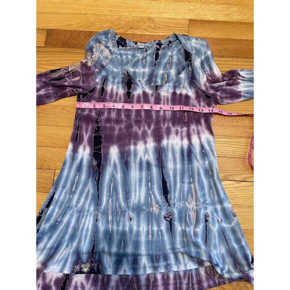 G Scent Womens Asymmetrical Tie Dye Top Size M Y2K 90s Hippie Crunchy Fairy Boho - Picture 7 of 9